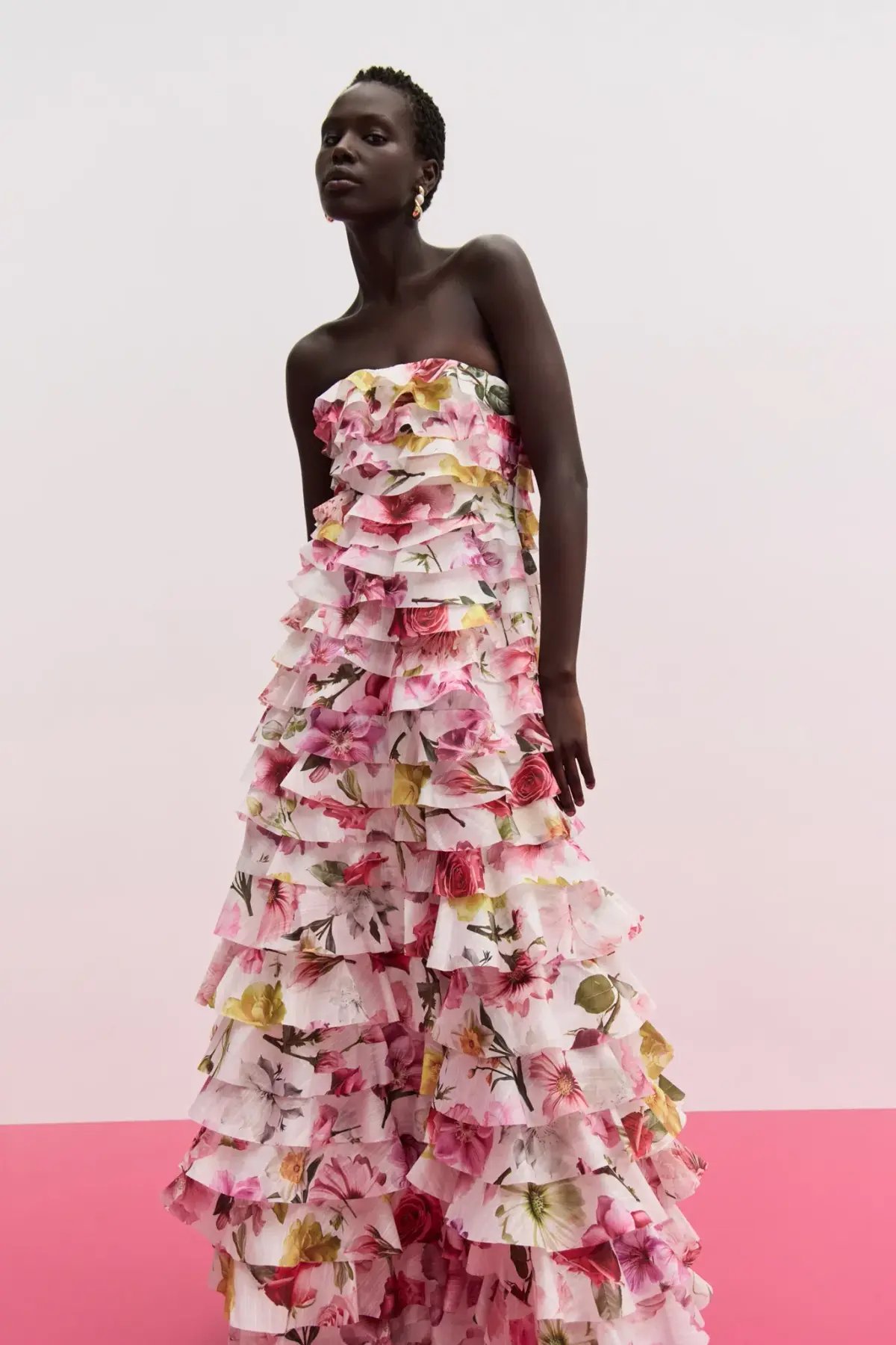 Aje Fleur Pleated Gown in Collage Floral Size AU 10 photo 6
