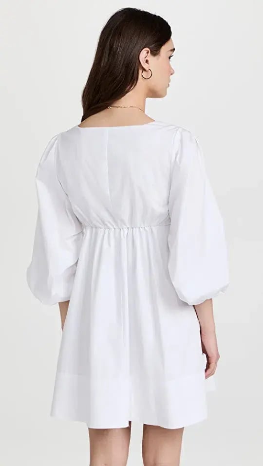 Staud Sophie Babydoll Mini Dress White Size 8 photo 3