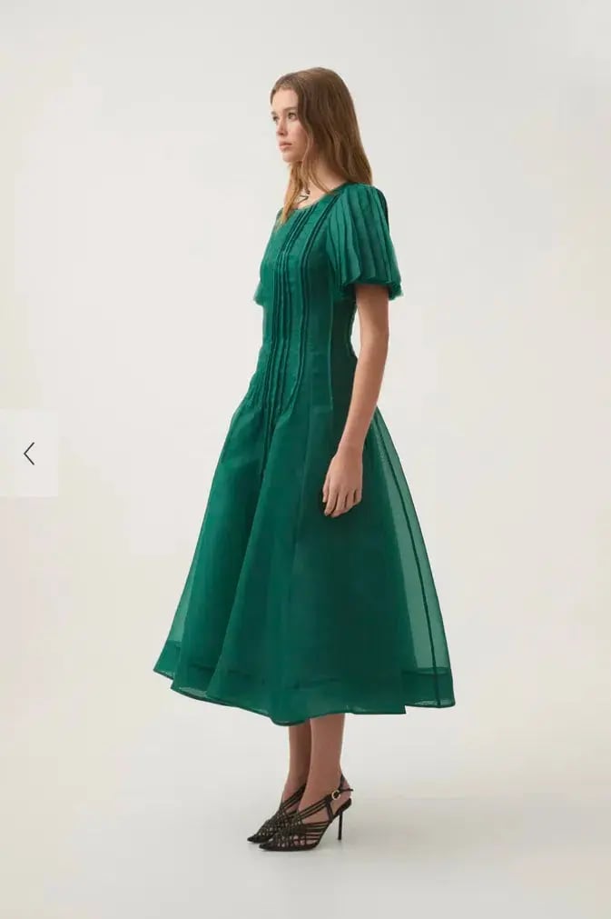 Aje Nova Pleated Midi Dress Size 8 photo 2