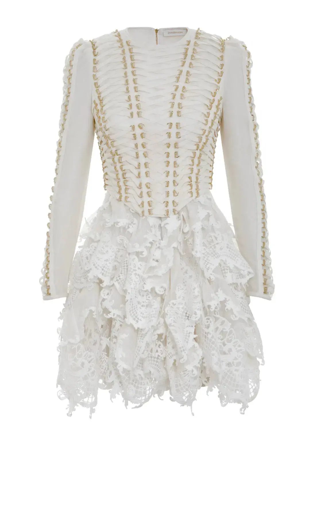 Zimmerman Coaster Corset Laced Dress in Ivory Size 0 / AU 8 photo 4