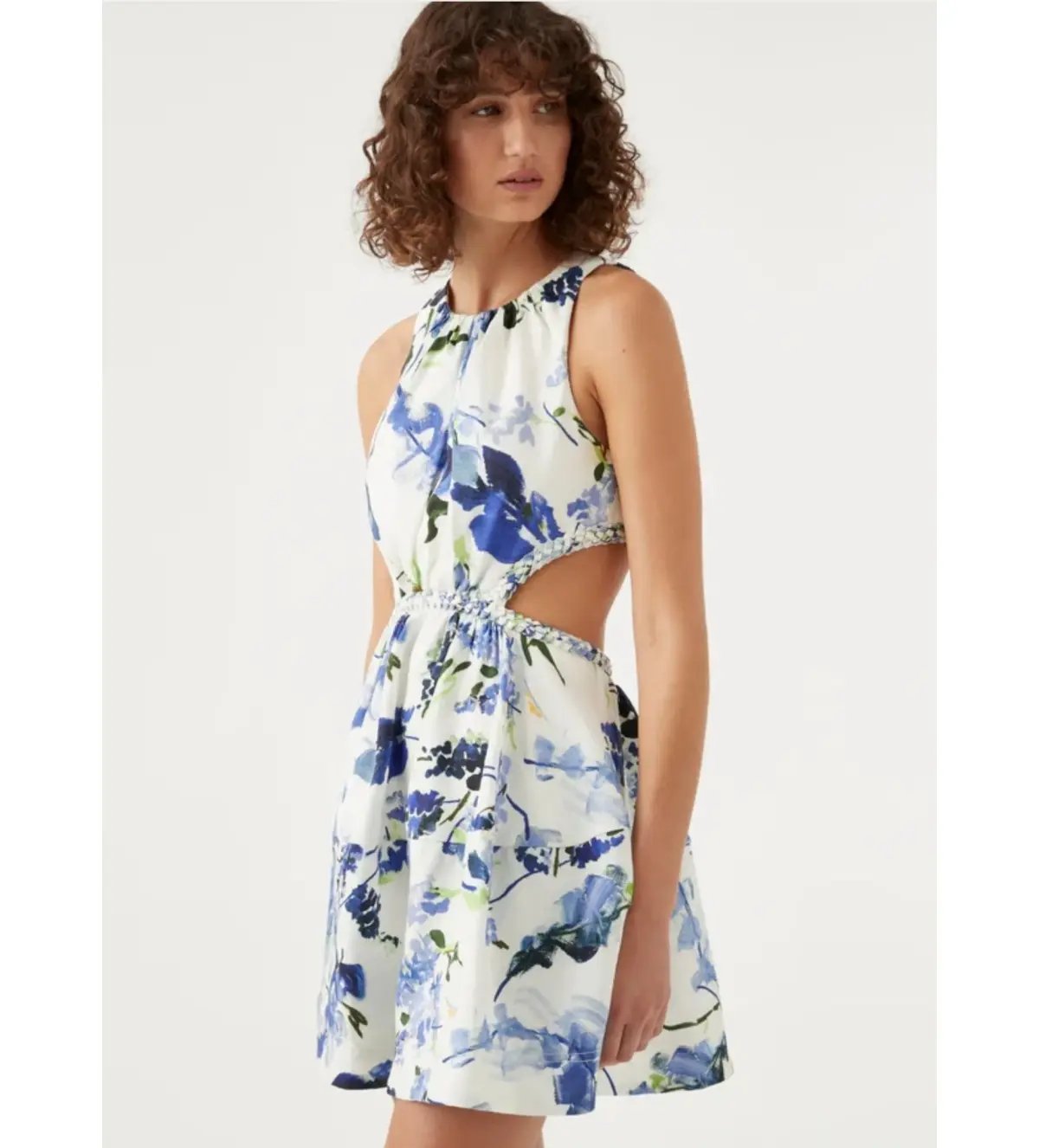 Aje Voyage Braided Cut Out Mini Dress Floral Print Size AU 12 photo 2