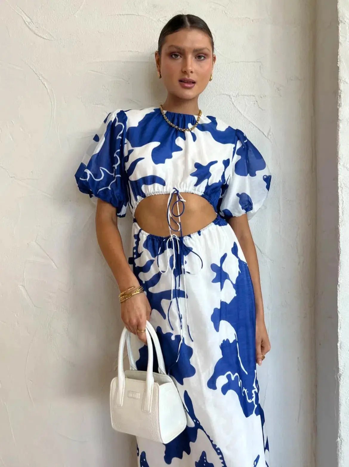 Sir The Label Vivi Puff Sleeve Maxi Dress Merce Abstract Print Size 1 /Au 10 photo 2