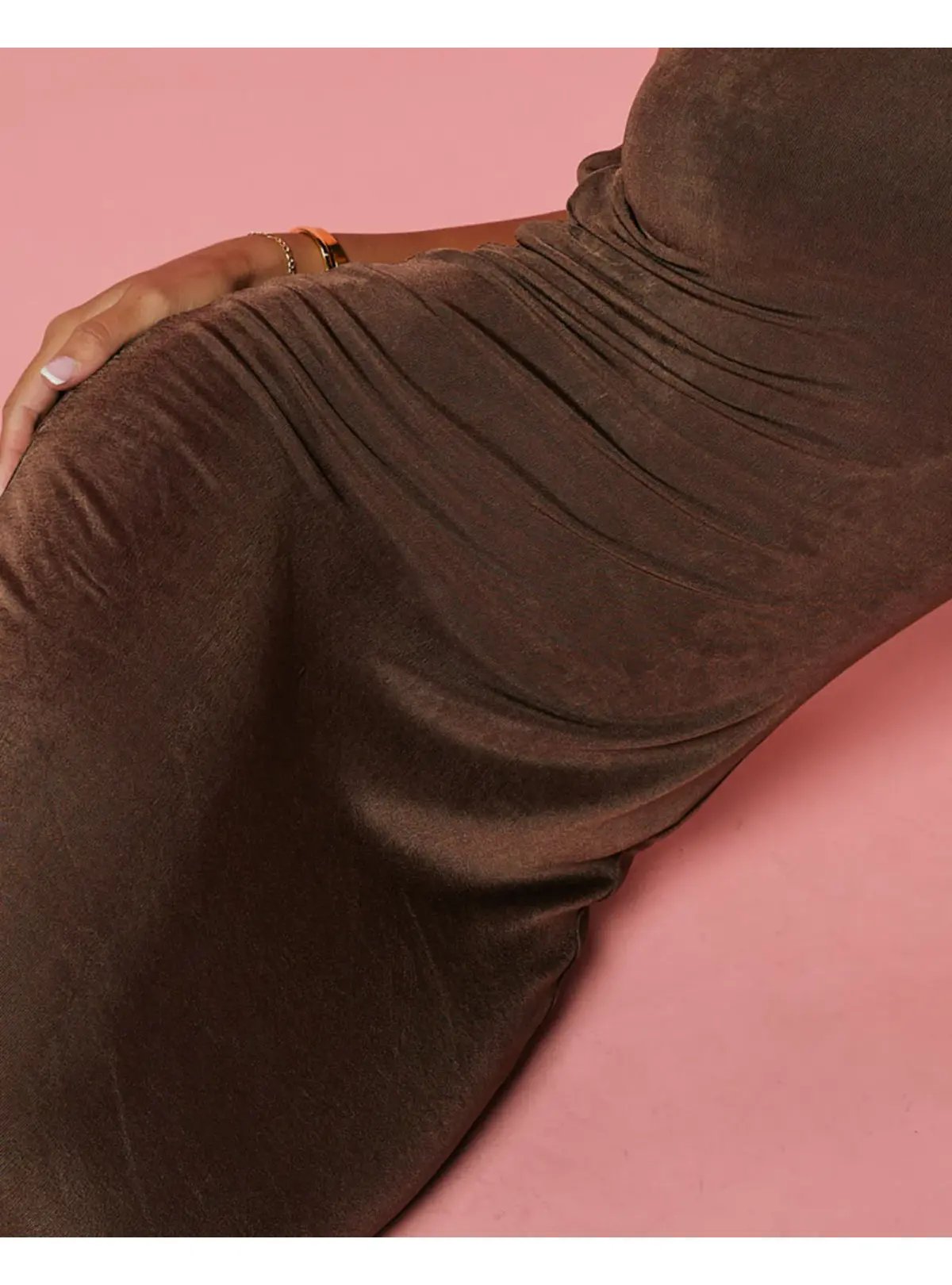 Isabelle Quinn Margot Asymmetrical Dress in Cocoa Size AU 10 photo 3