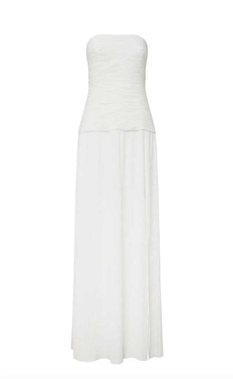MANNING CARTELL DOUBLE TIME PLEAT STRAPLESS MAXI DRESS in WHITE AU 8 photo 2
