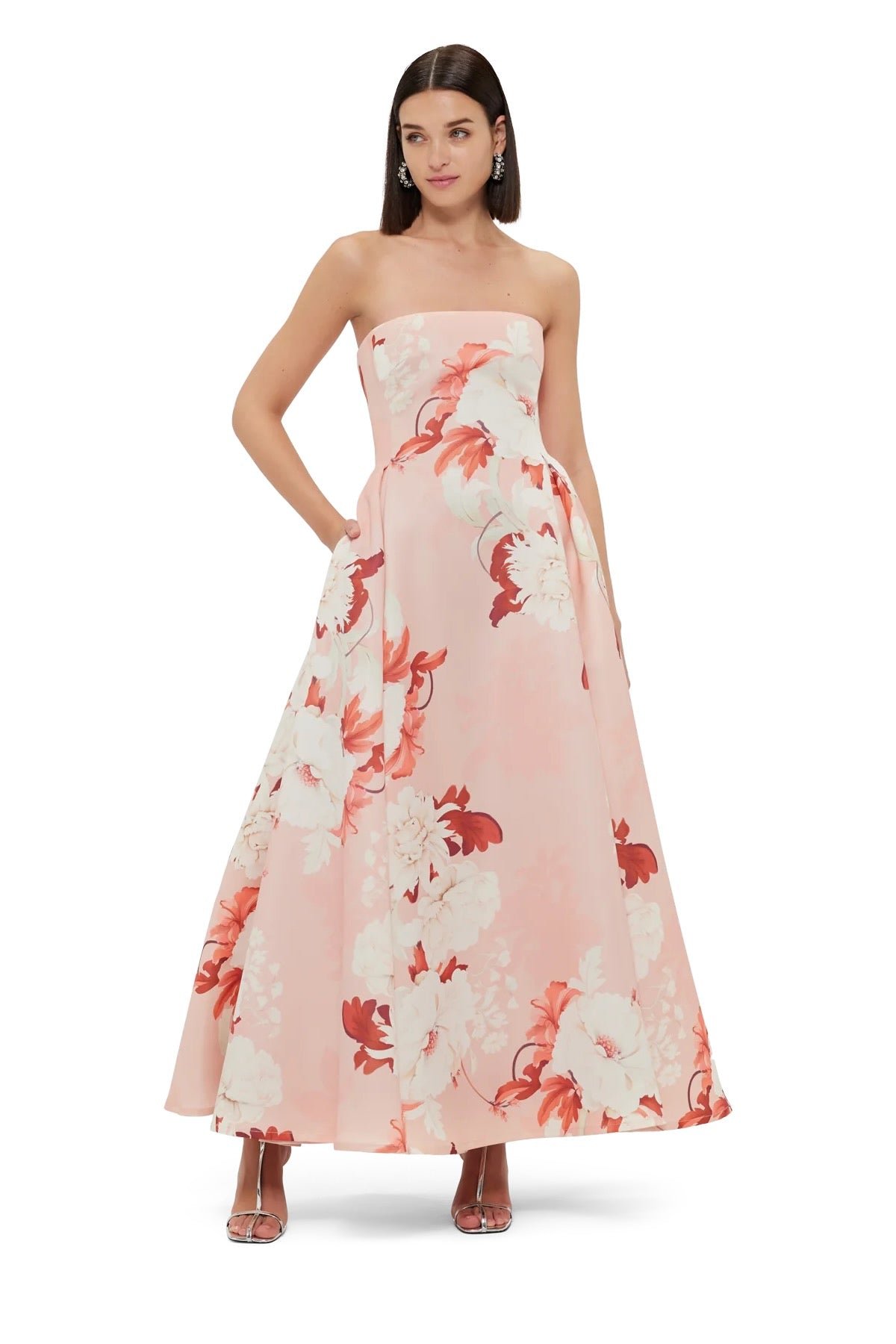 LEO LIN NORA BUSTIER MAXI DRESS - PEONY PRINT photo 3