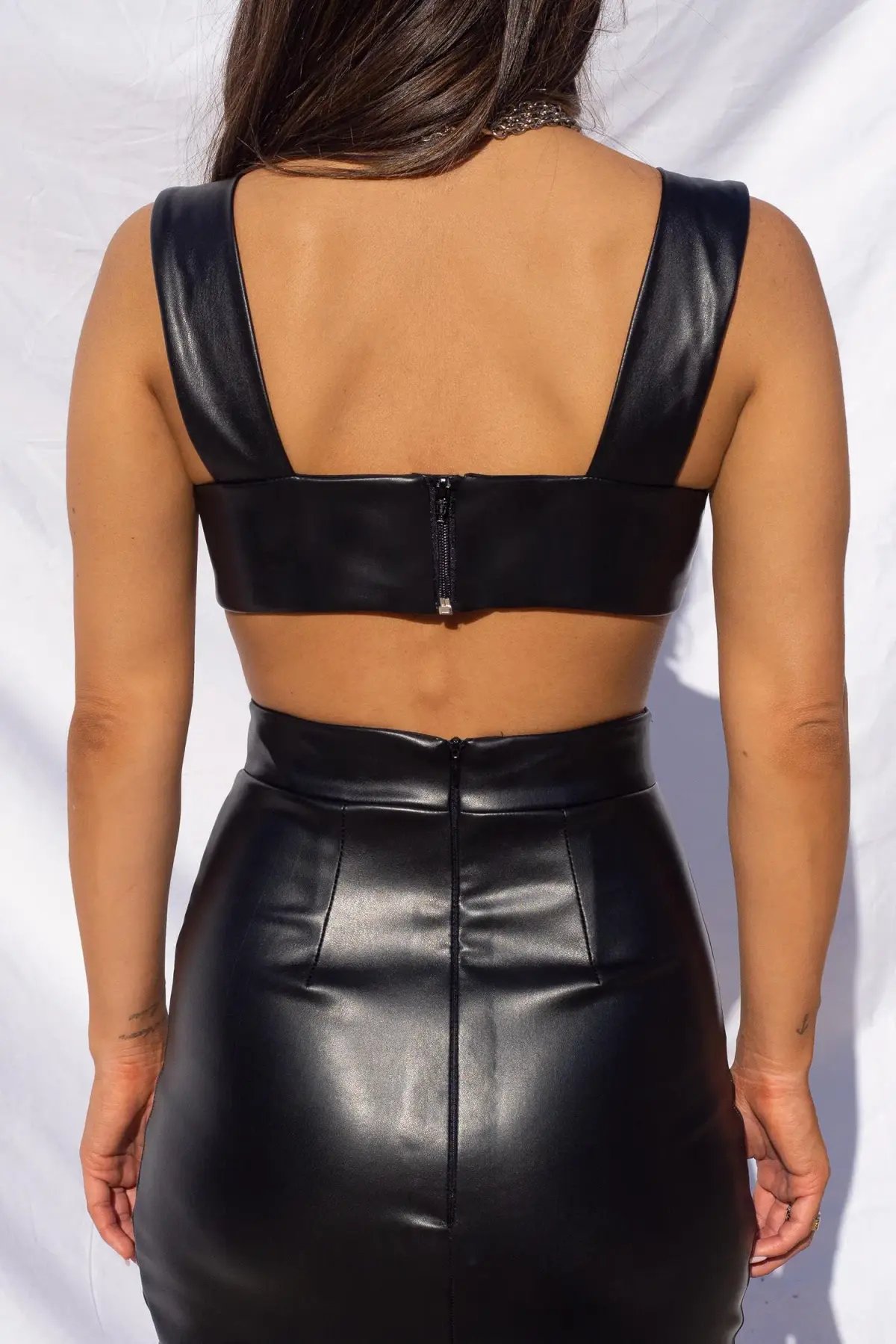 Effie Kats Thigh Split Midi Skirt and Crop Top Set Black Size XS / AU 6 photo 4