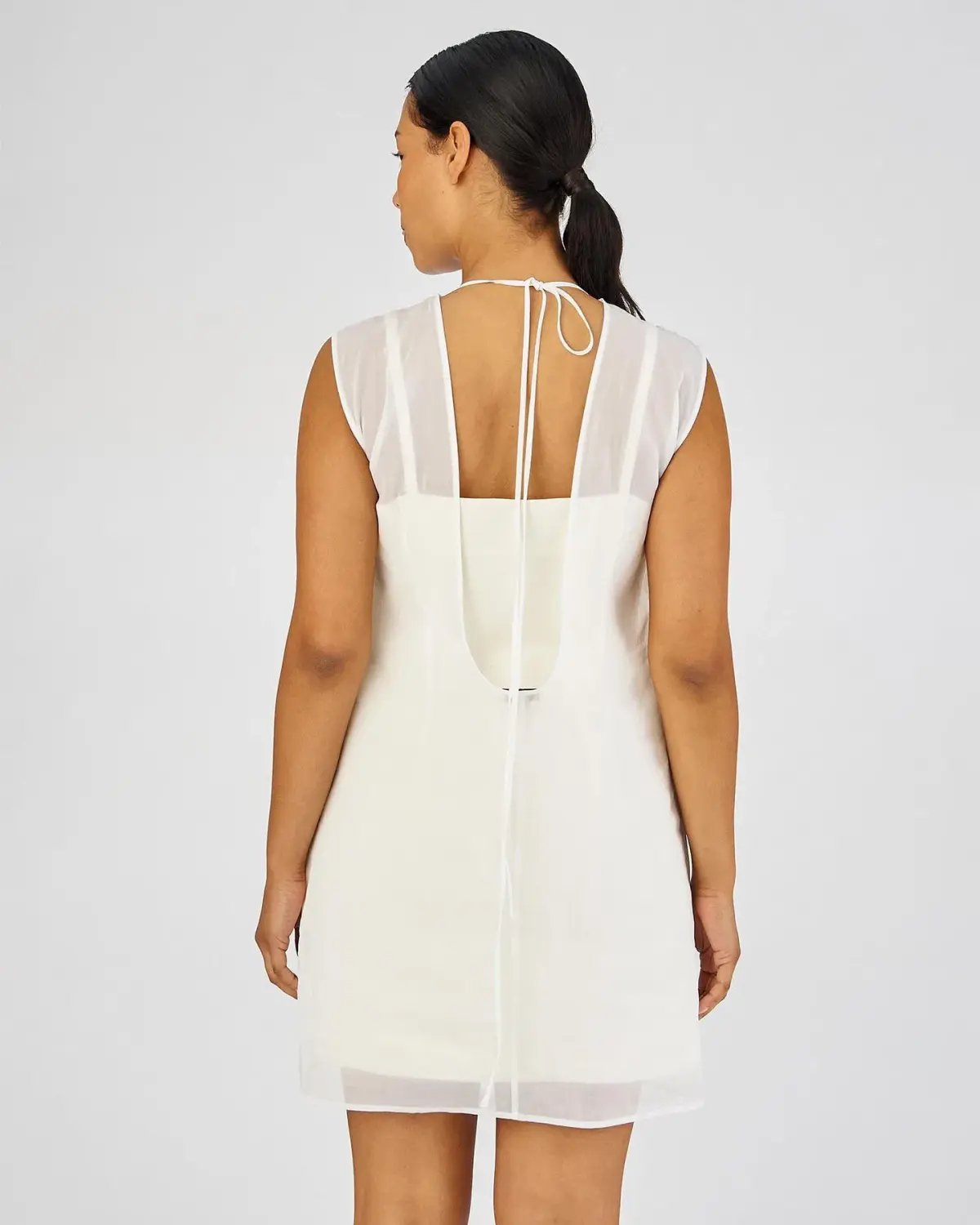 Oroton Lace Flower Sheer Mini Dress Soft Cream Size 14 photo 3