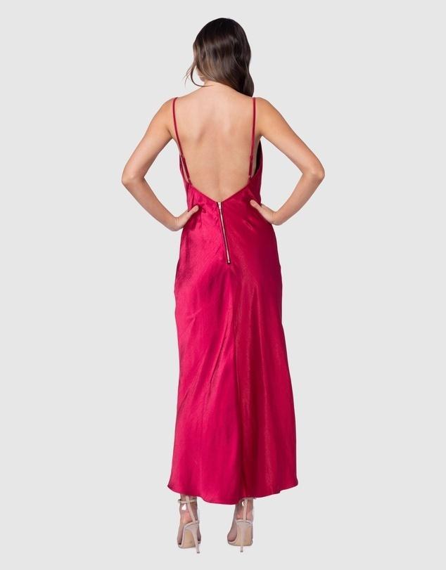 PILGRIM AURORA SATIN DRESS (CERISE) - SIZE 6 photo 3
