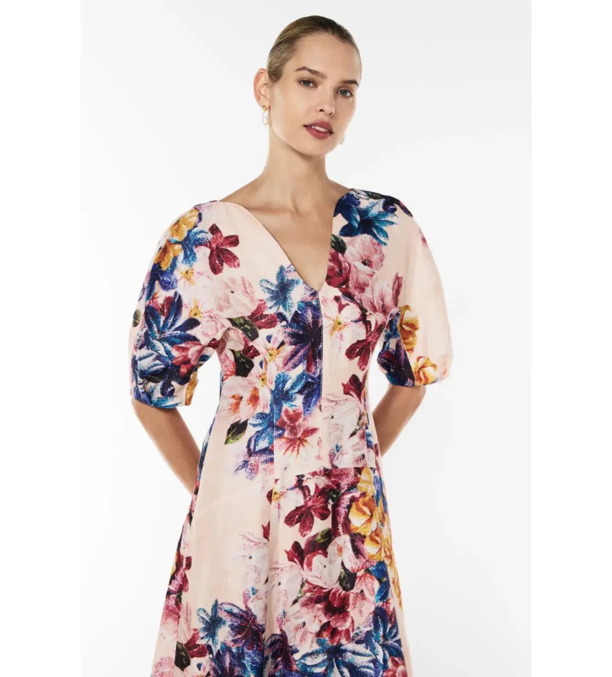 Manning Cartell Scattered Flowers Midi Dress Floral Size 14 photo 3