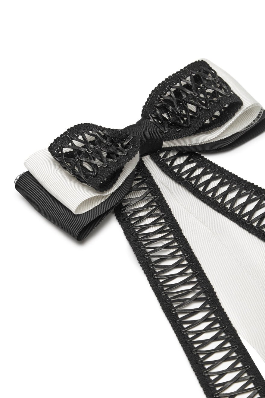 Heather McDowall Jada Hair Bow - Black/White photo 2