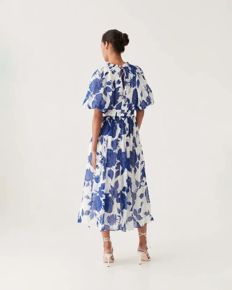 Aje Elsyium Floral Midi Dress Neo Rose Size AU 16 photo 3