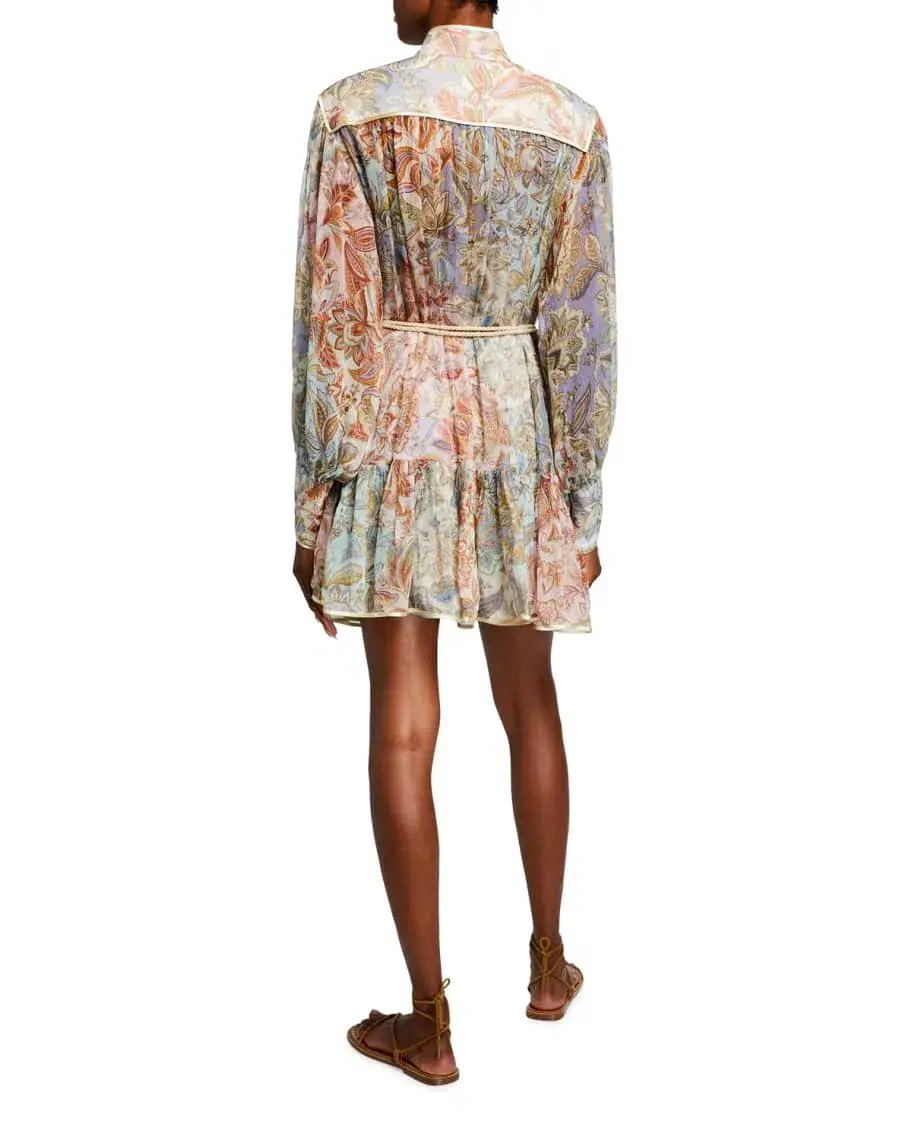 Zimmermann Lucky Bound Mini Dress Print Size 1/ AU 10 photo 3