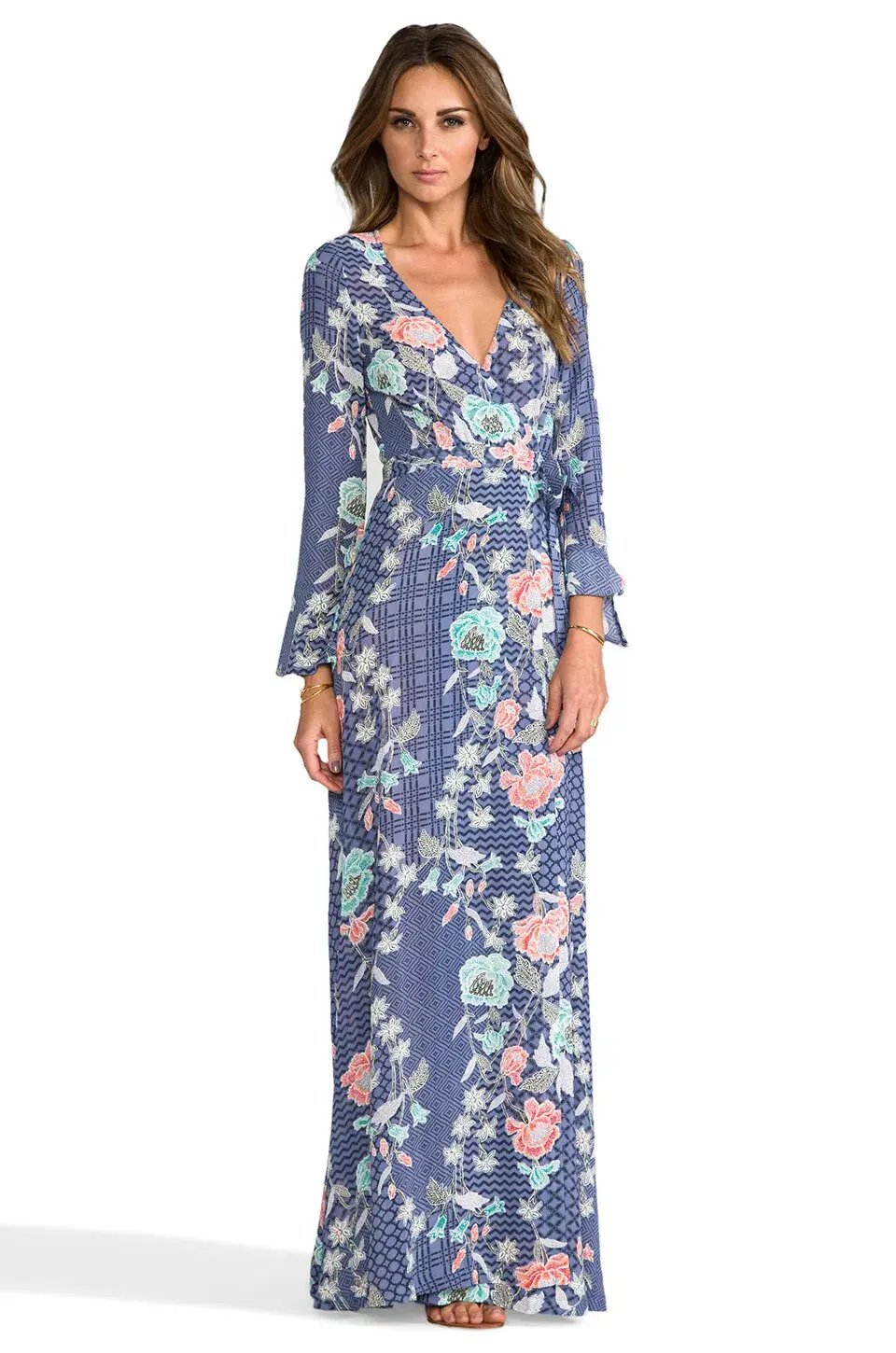 Tigerlily Batik Floral Wrap Dress in  Cornflower Size 10 photo 2