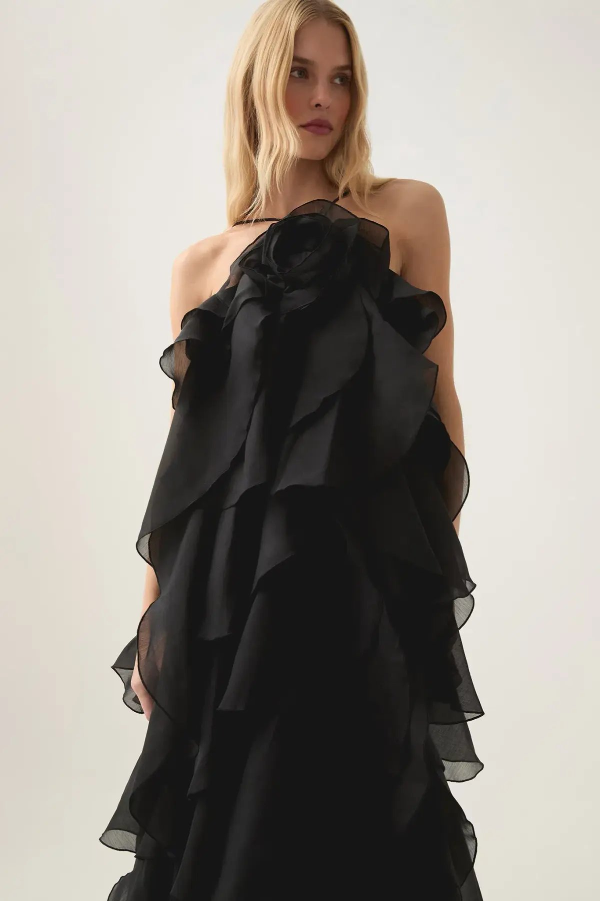 Aje Pandorea Layered Maxi Dress Black Size 10 photo 2