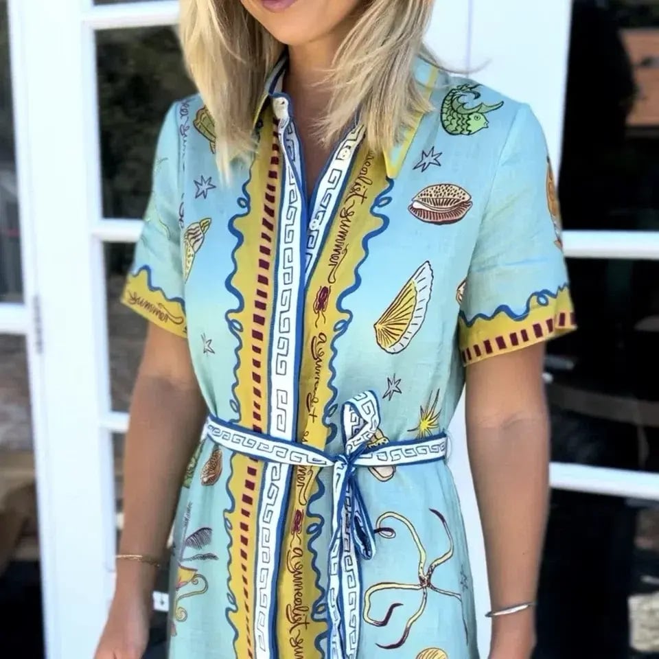 Alemais Surrealist Summer Shirtdress Midi Size Print AU10 /US6 photo 2