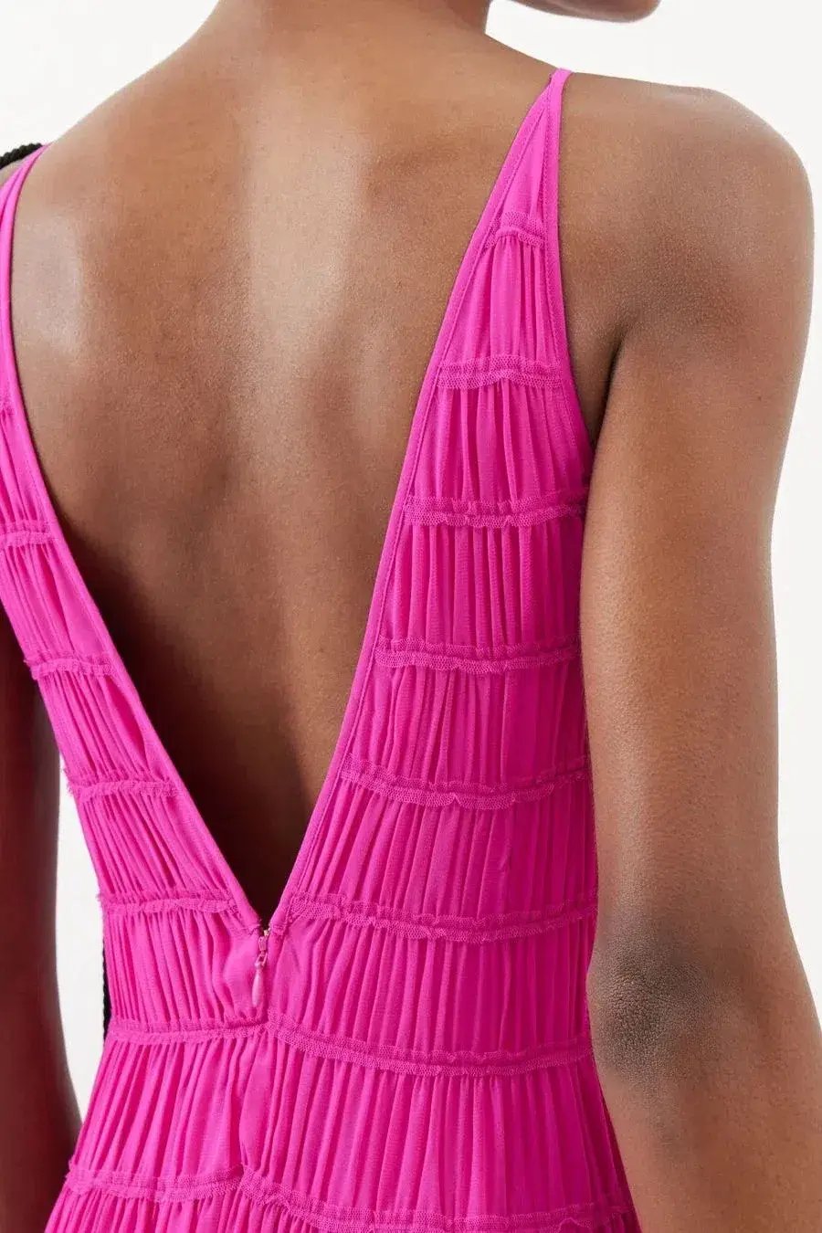 Aje Rosewood Ruched Maxi Dress Magenta Size 14 photo 4