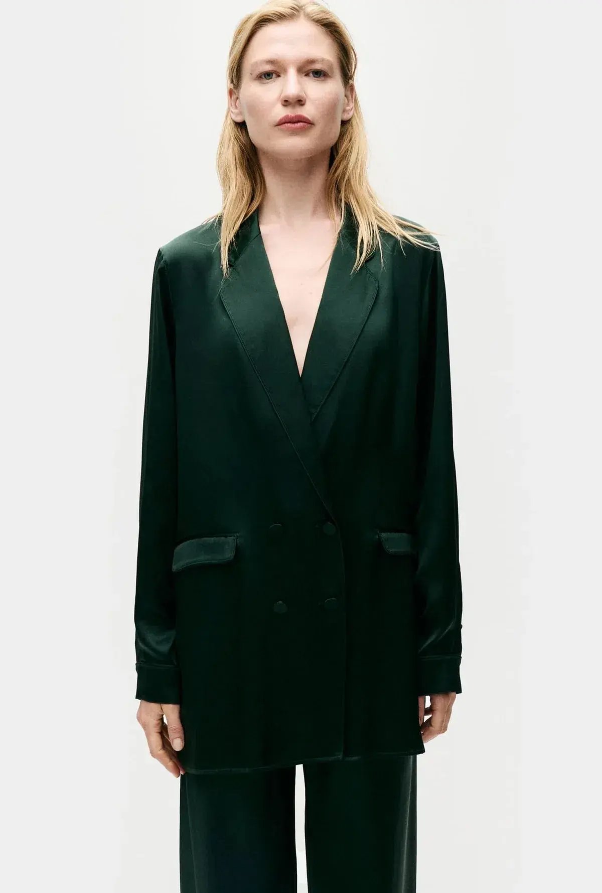 Silk Laundry Relaxed Blazer Scarab Green Size AU 8 photo 2