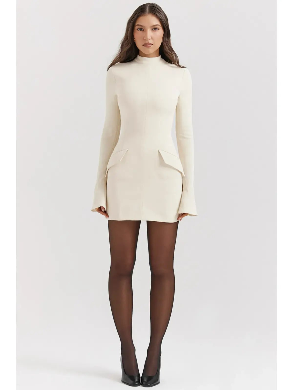 House Of CB Mahalia Vintage Mini Dress Cream Size L / AU 12 photo 2