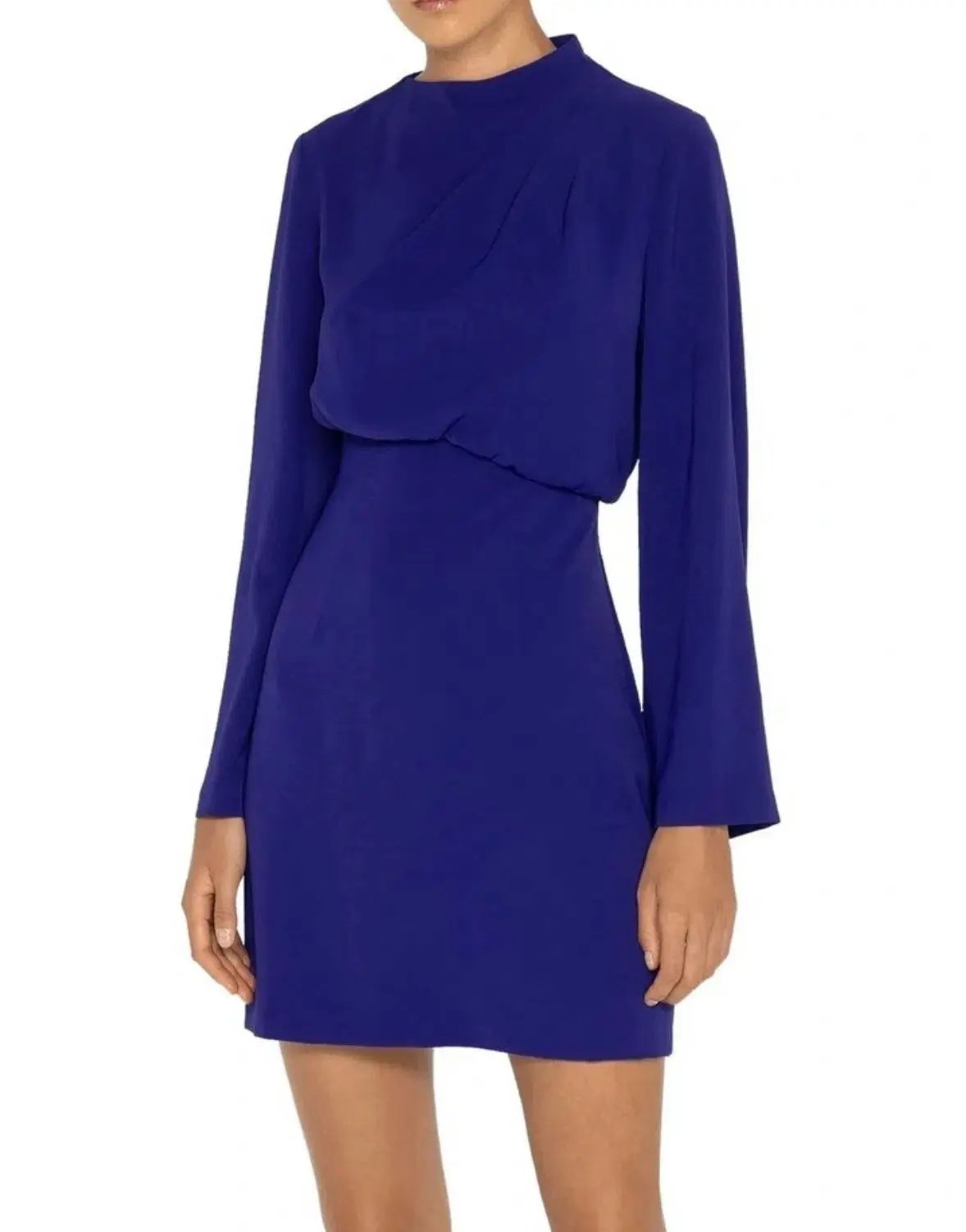 Cue Asymmetrical Neck Mini Dress Purple Size 12 photo 2