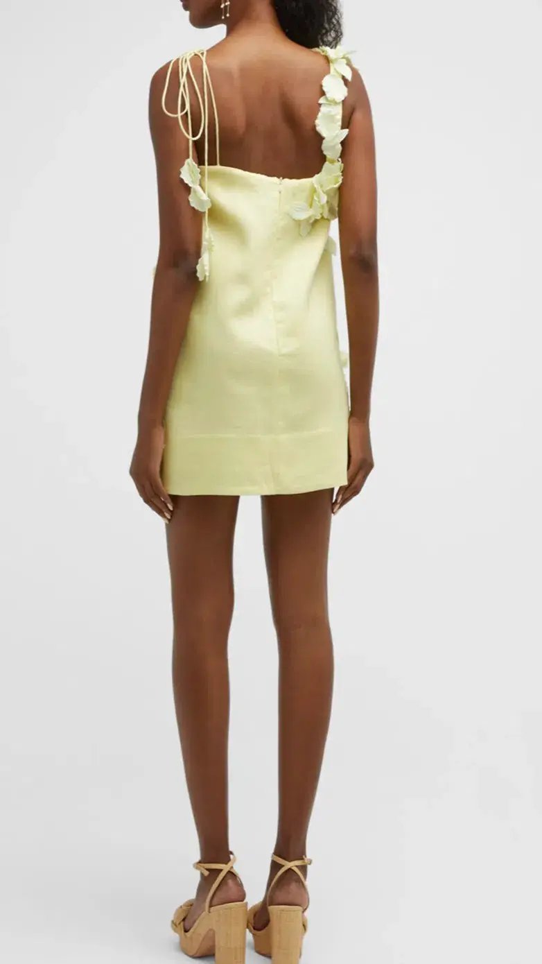 Zimmermann High Tide Shift Flower Mini Dress Yellow Size 1 / Au 10 photo 5