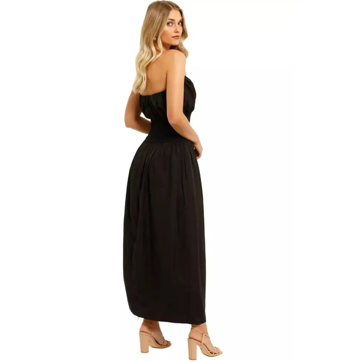Esse Studios Strapless Ribbed Dress Black Size AU 12 photo 2