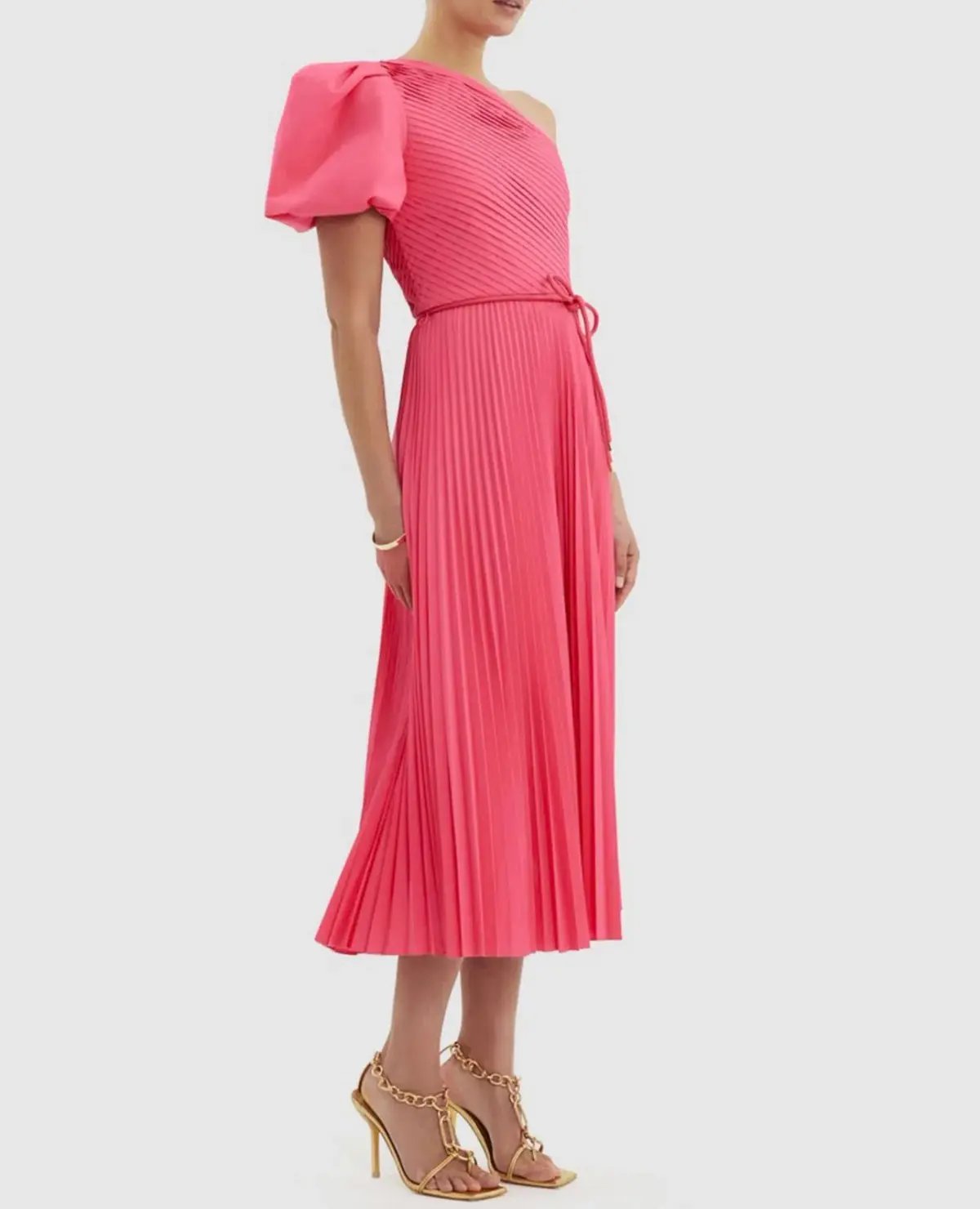 Rebecca Vallance  Rosa One Shoulder Midi Dress  Pink Size 12 photo 4