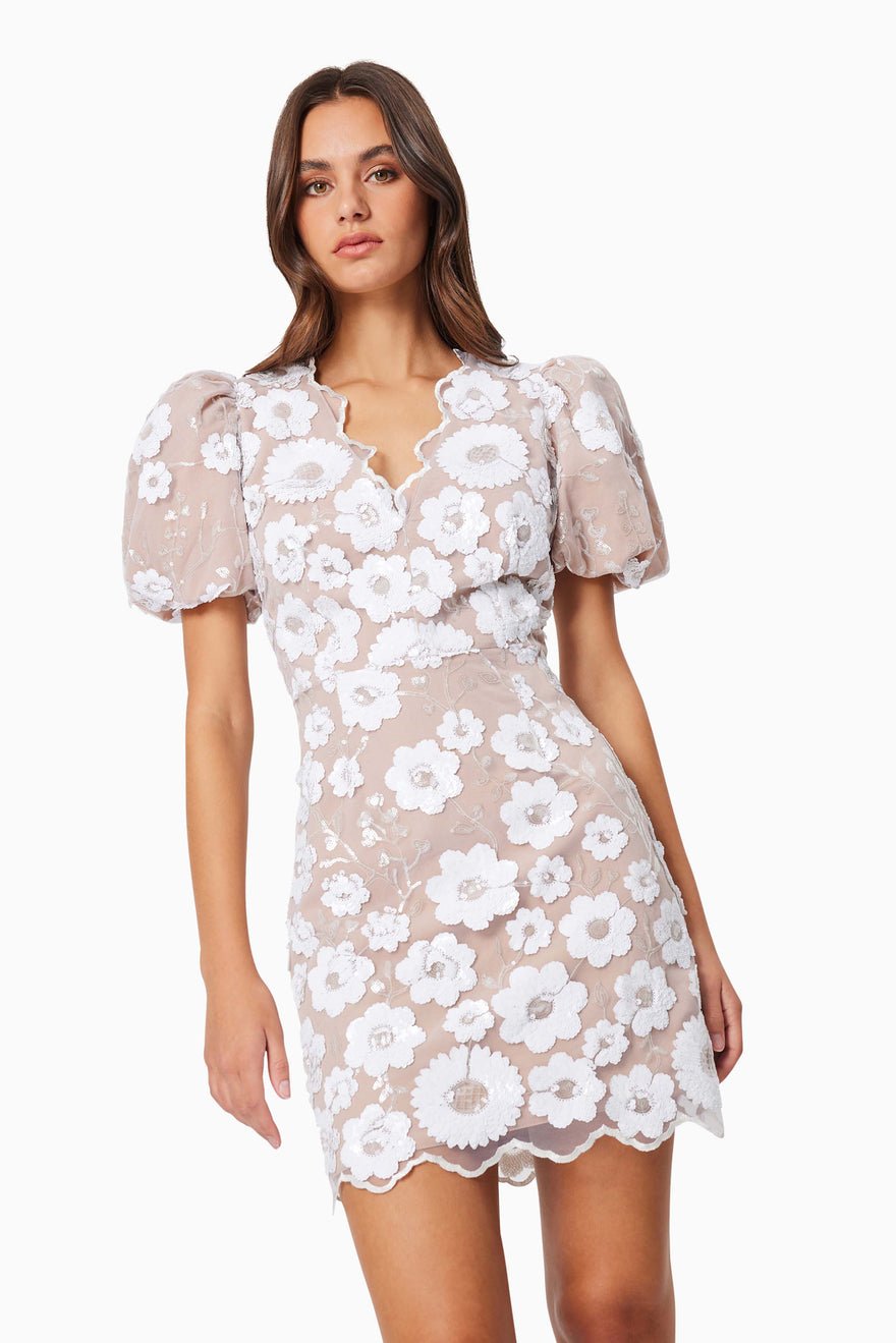 Elliatt Elodie Mini Dress - Ivory Nude photo 4