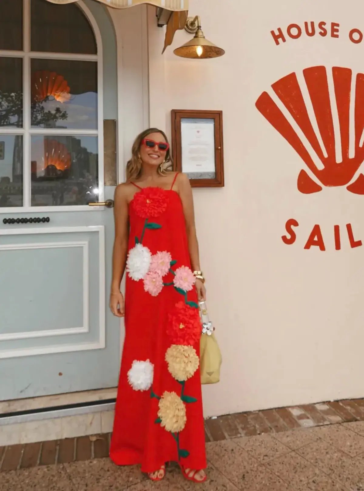 Elliatt Buttercup Embroidered Maxi Dress In Red size XL/ AU14-16 photo 4