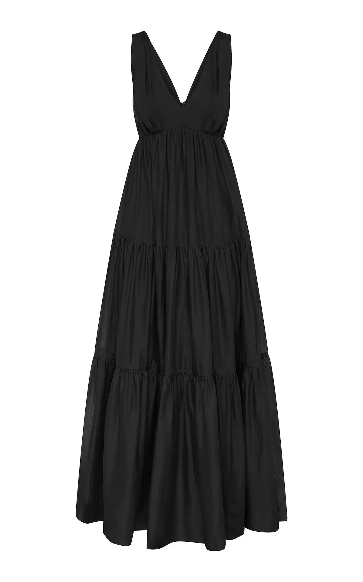 Aje Unending Tiered Cotton Maxi Dress Black Size 6 photo 3