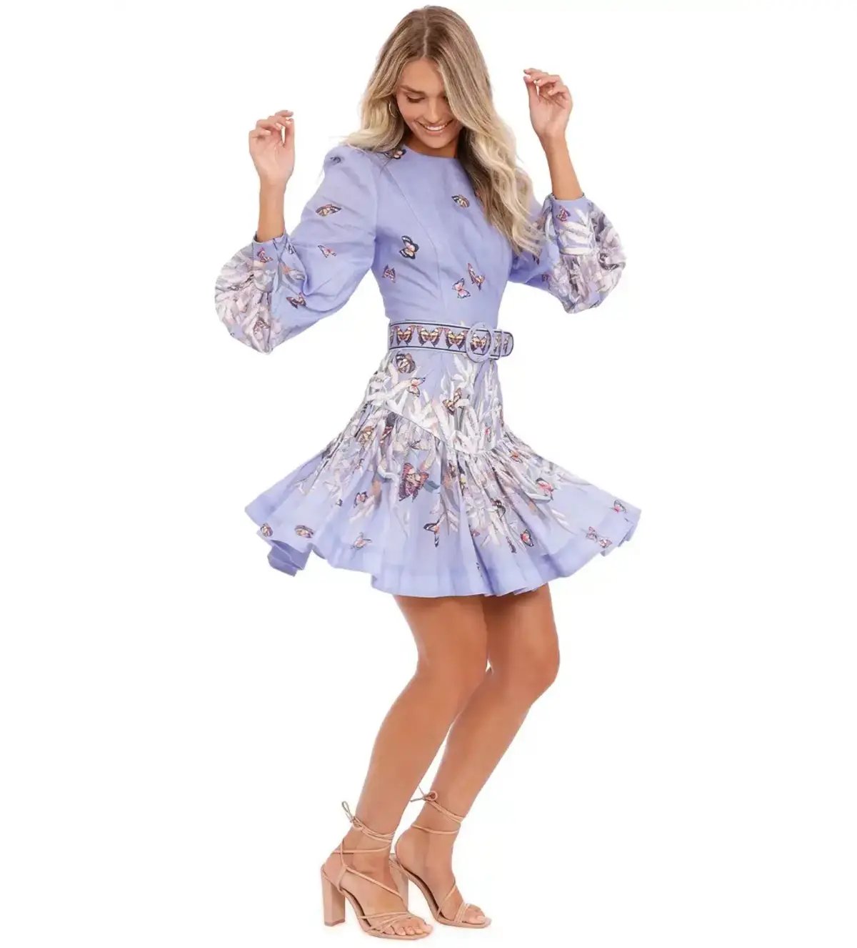 Zimmermann The Botanica Belted Mini Dress Pandanus Size 2 / Au 12 photo 2