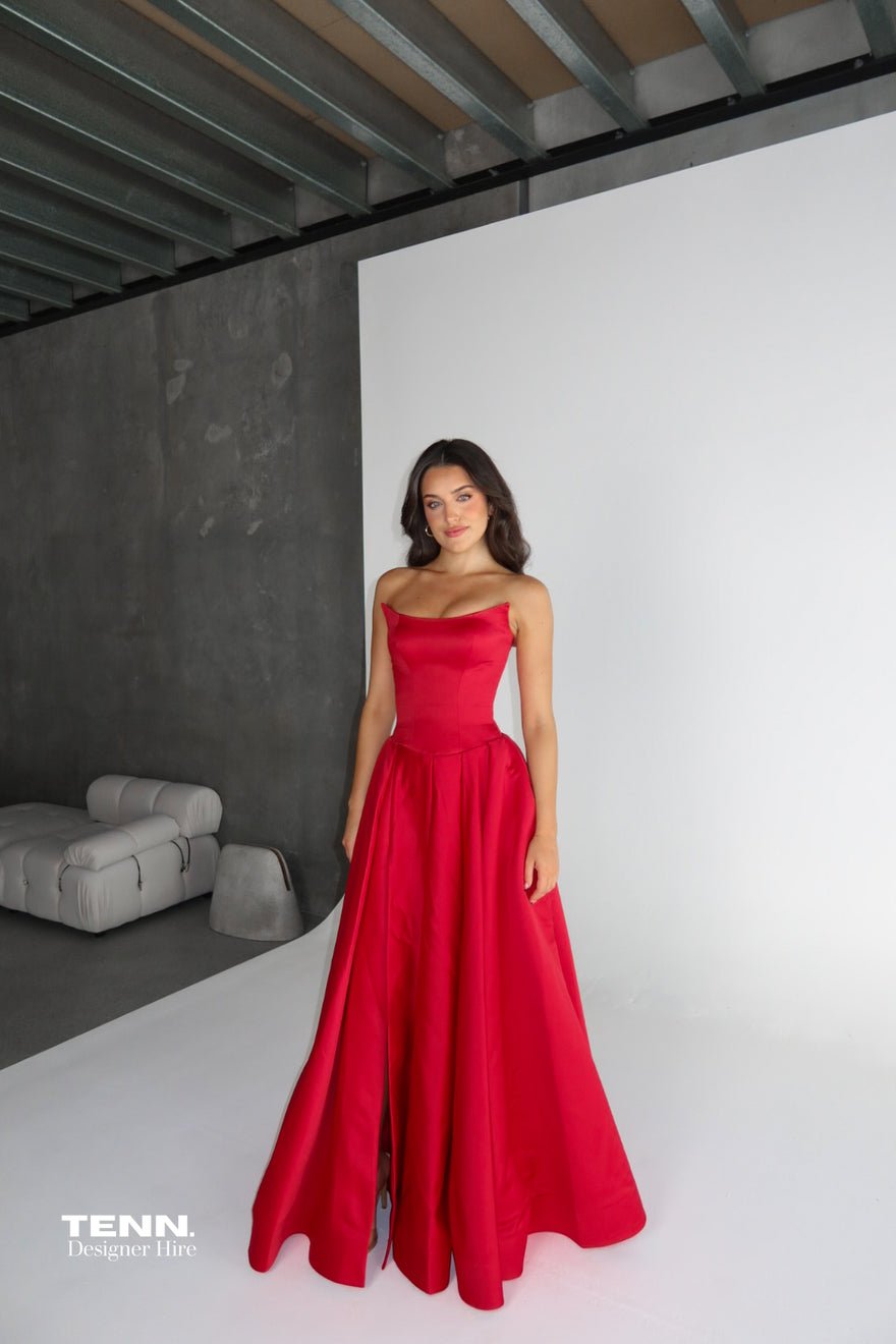 Lia Stublla x TENN Gabriella Gown - Red photo 3