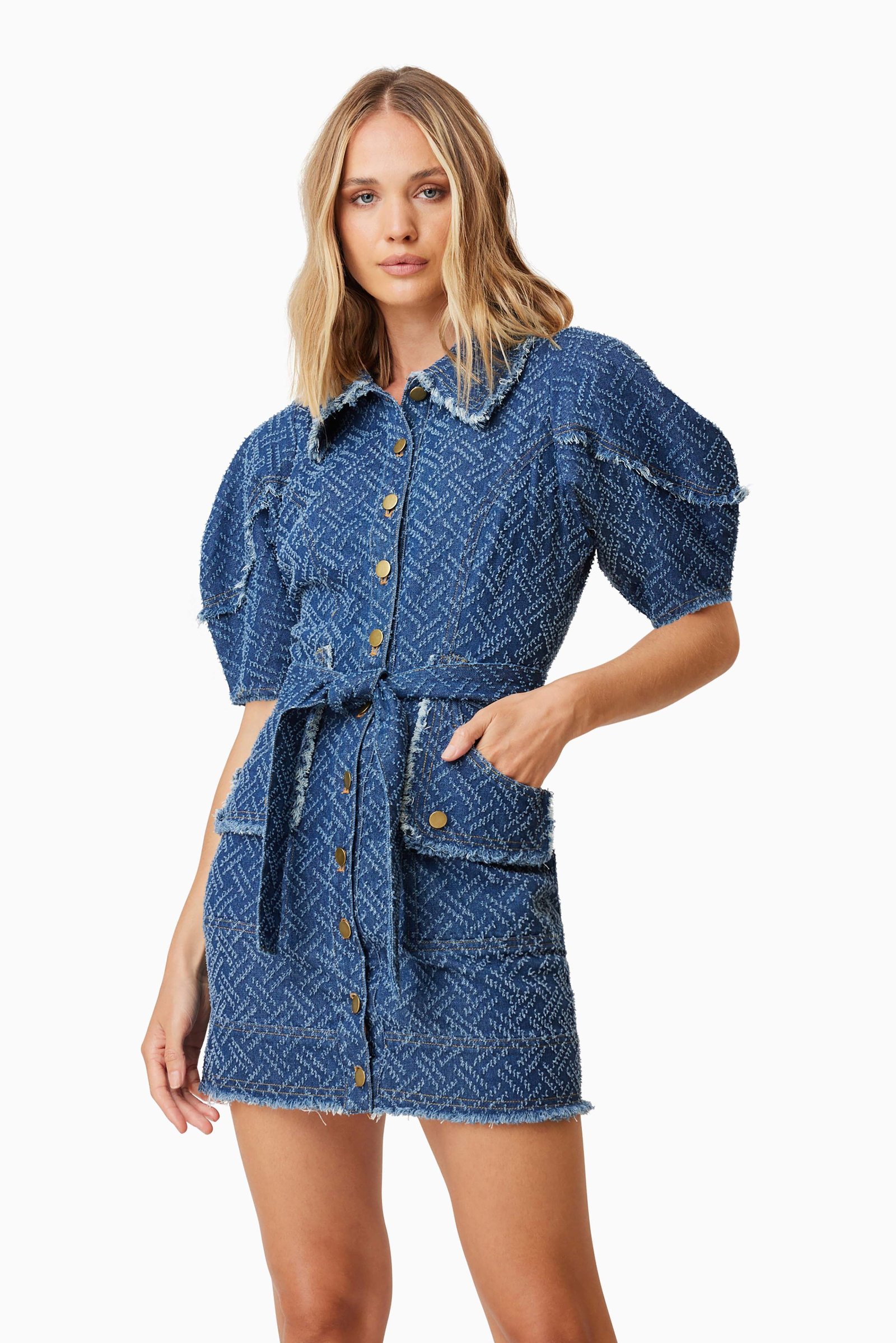 ELLIATT CORA DENIM DAY DRESS - NAVY photo 2