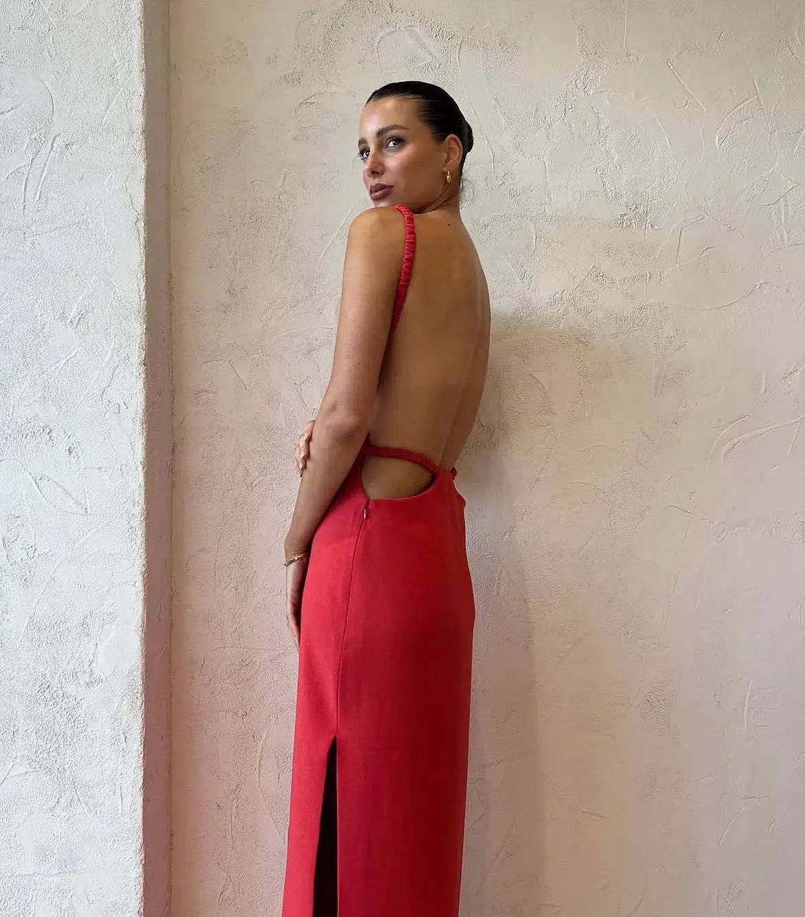 Sir the Label Spoerri Backless Gown Red Size 8 photo 2