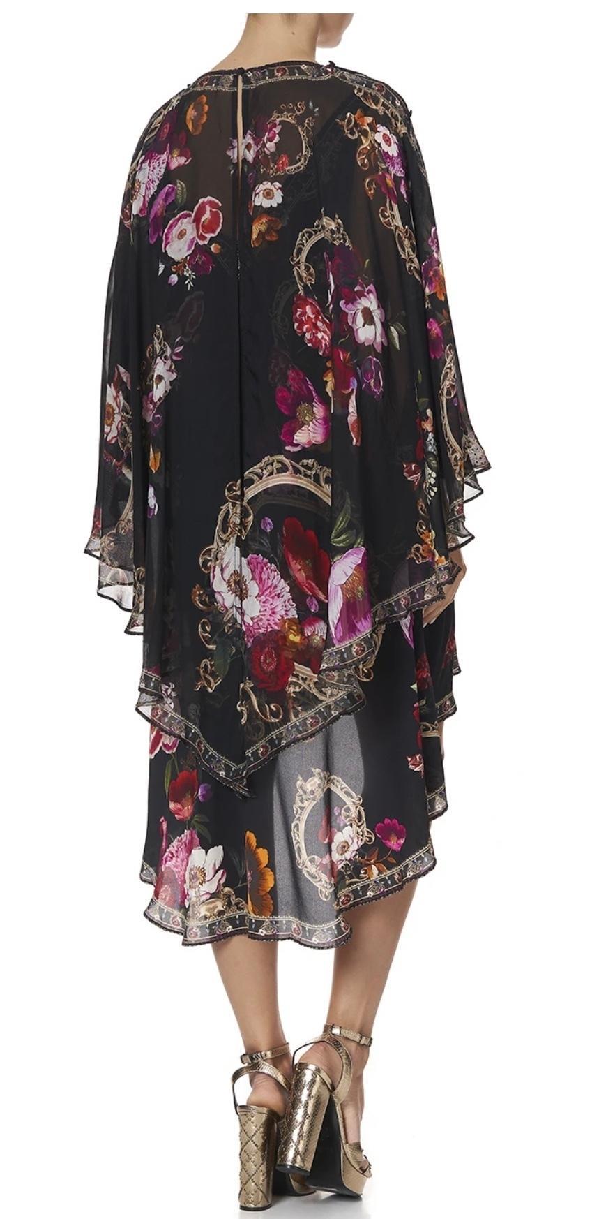 Camilla Mirror Mirror Cape Overlay Dress Black Size 12 photo 4
