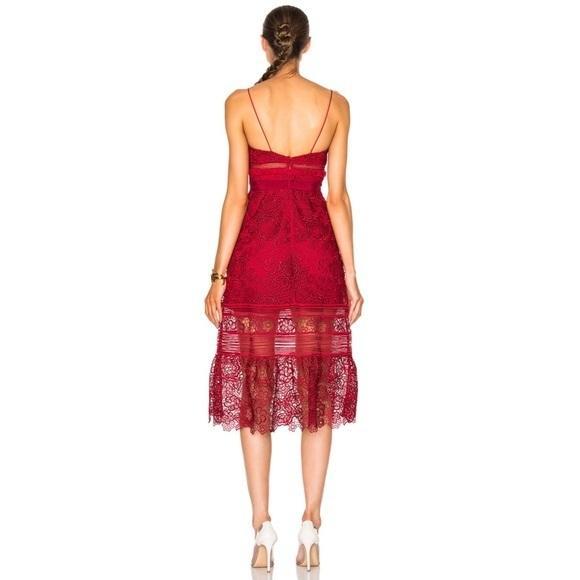 Self Portrait Floral Lace Midi Dress Size 8 photo 2