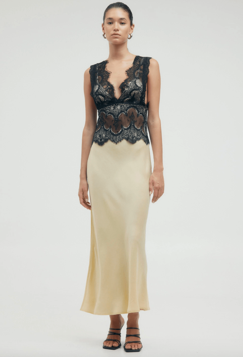 Third Form Visions Lace Deep V Maxi Dress photo 4