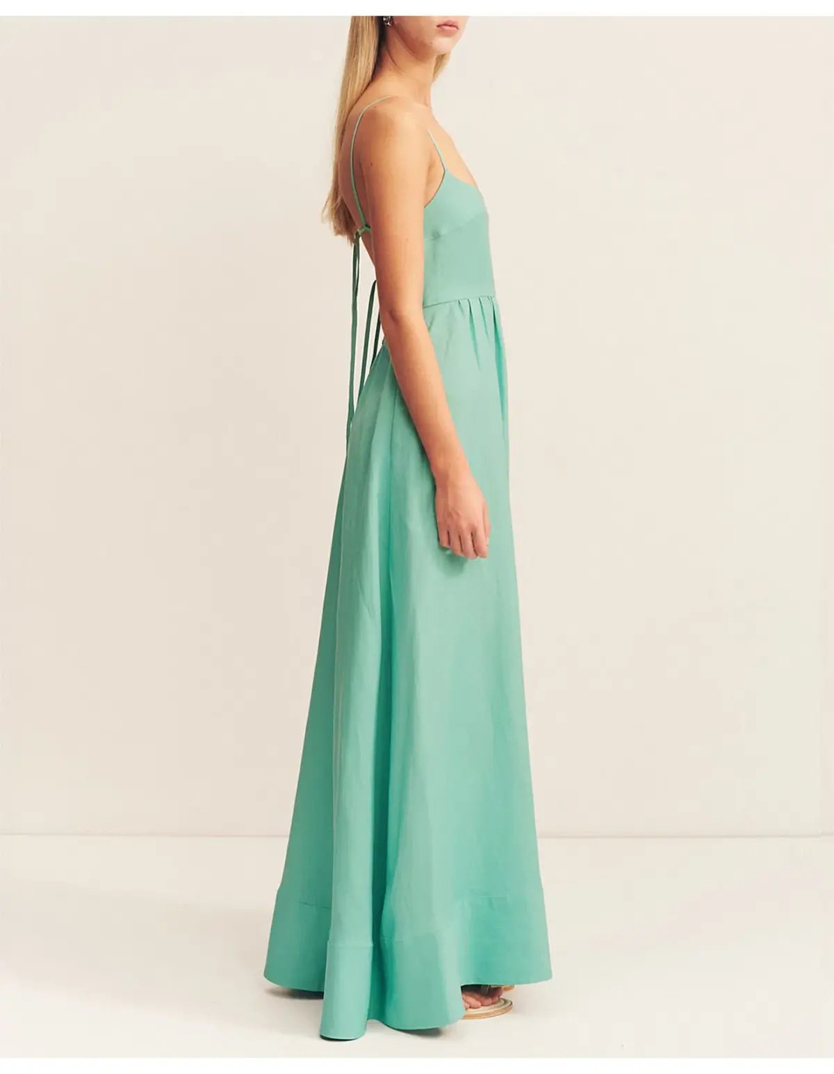 Shona Joy Alec Low Open Back Maxi Dress Pool Blue Size 10 photo 4