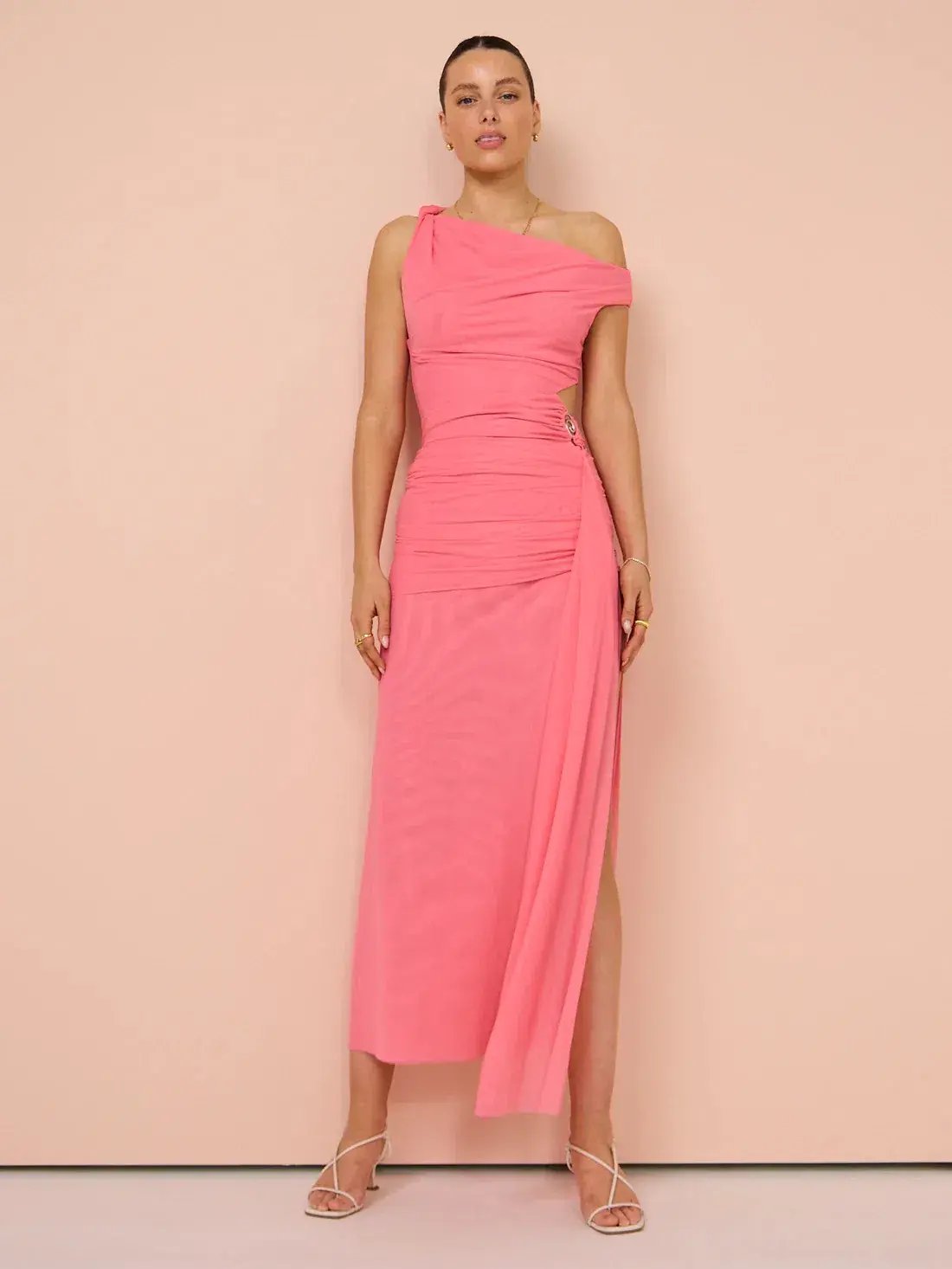 Bec & Bridge Kailani Aysm Dress Grapefruit Pink Size 8 photo 4