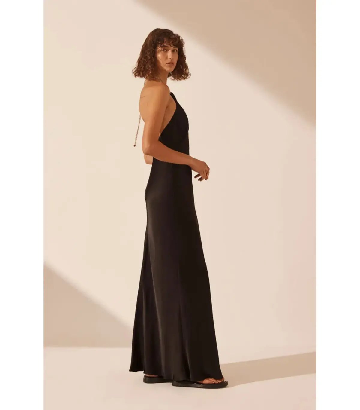 Shona Joy Lydie Chain Halter Neck Dress Black Size AU 8 photo 4