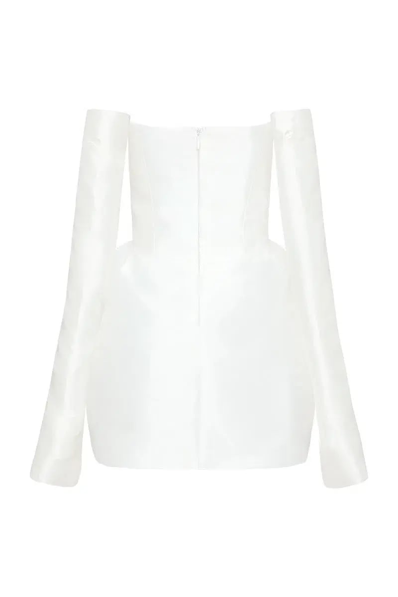 Mariam Seddiq Luis Mini Dress Ivory Size AU 8 photo 3