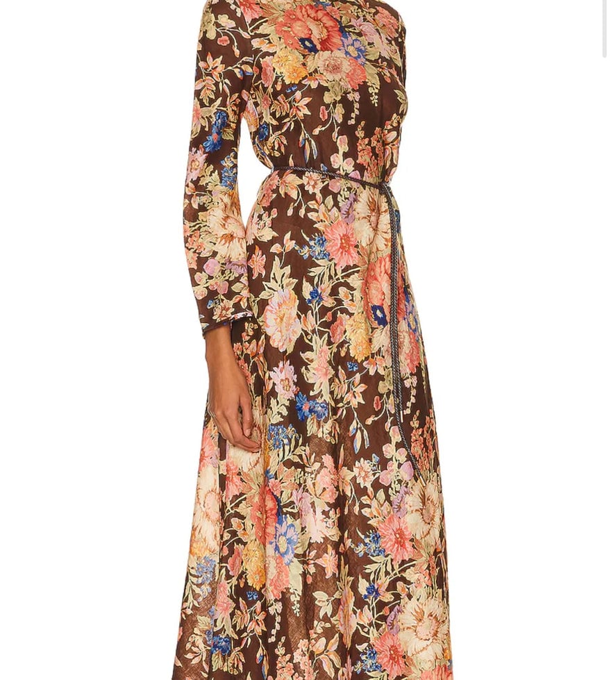 Zimmermann August Bias Dress Chocolate Floral photo 3