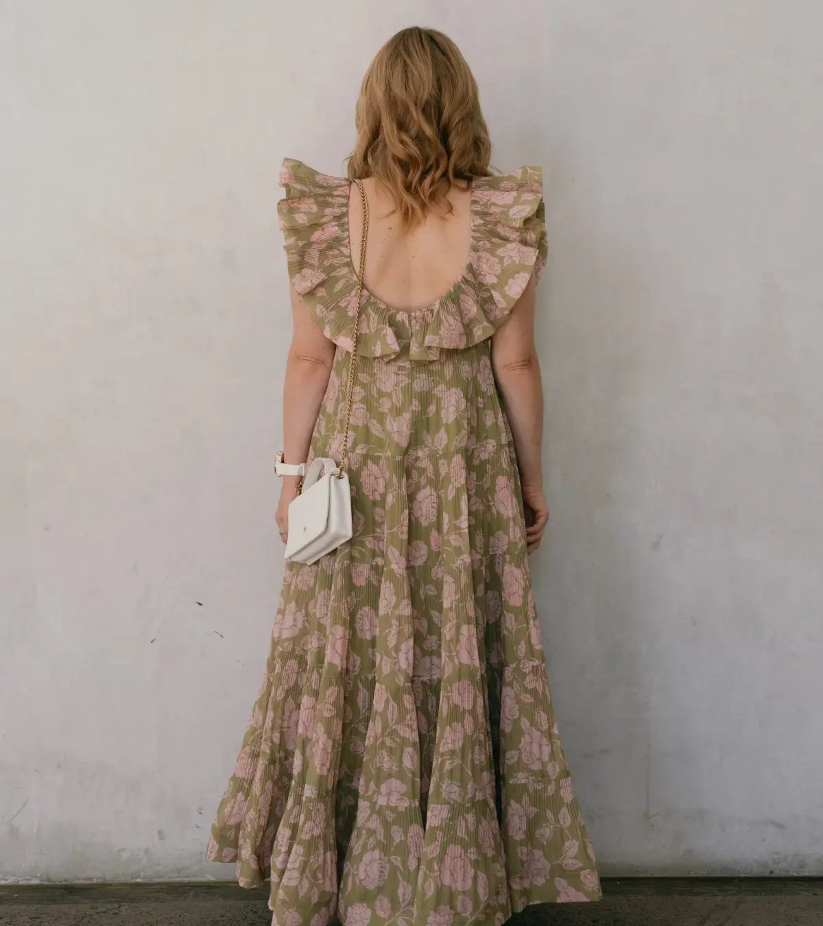 Zimmermann Lovestruck Pleated Gown Olive and Pink Rose Size 2 / AU 8-10 photo 7