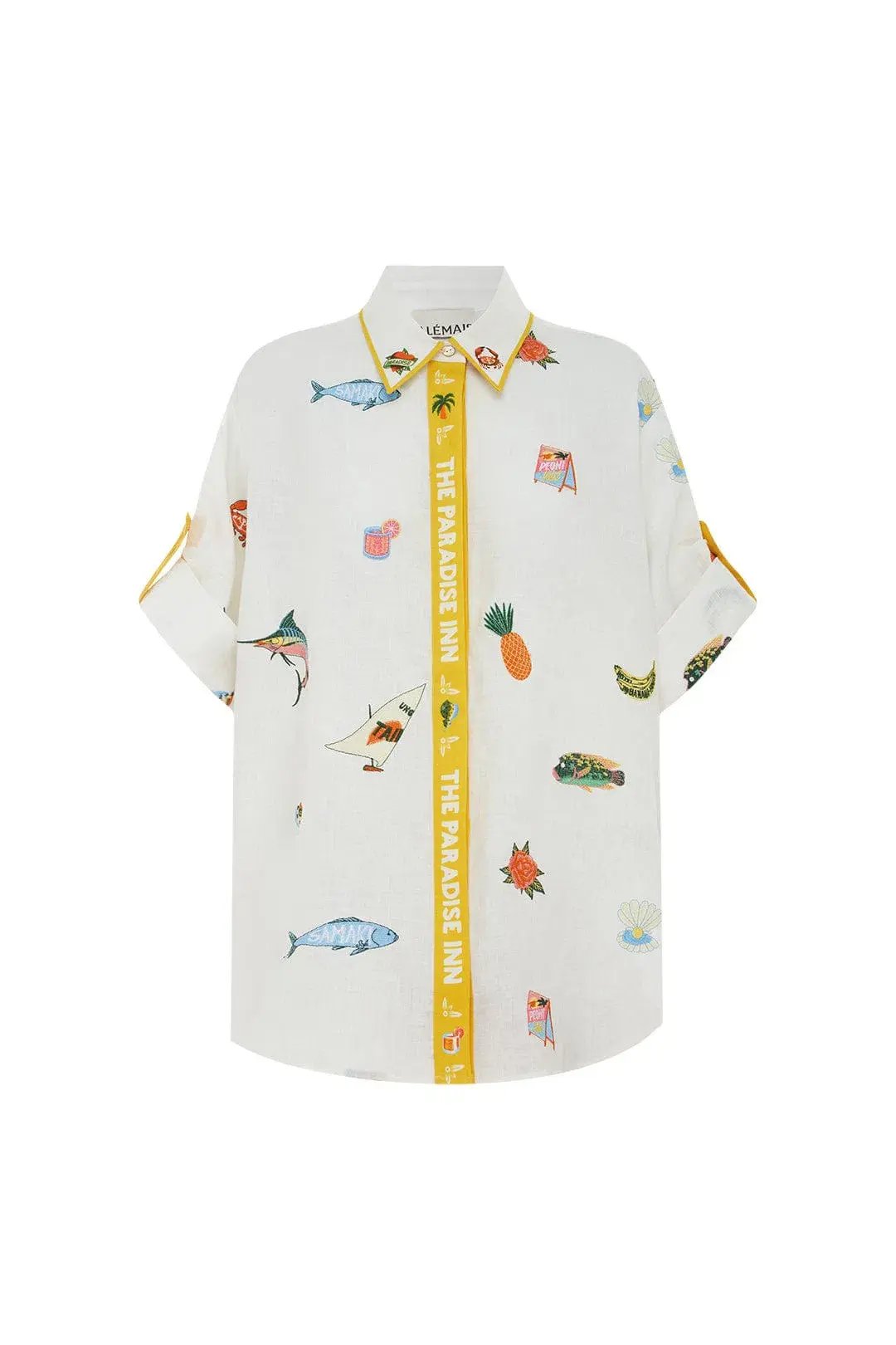 Alemais Blue Marlin Embroidered Shirt and Skirt Set Cream Multi Size 14 photo 6
