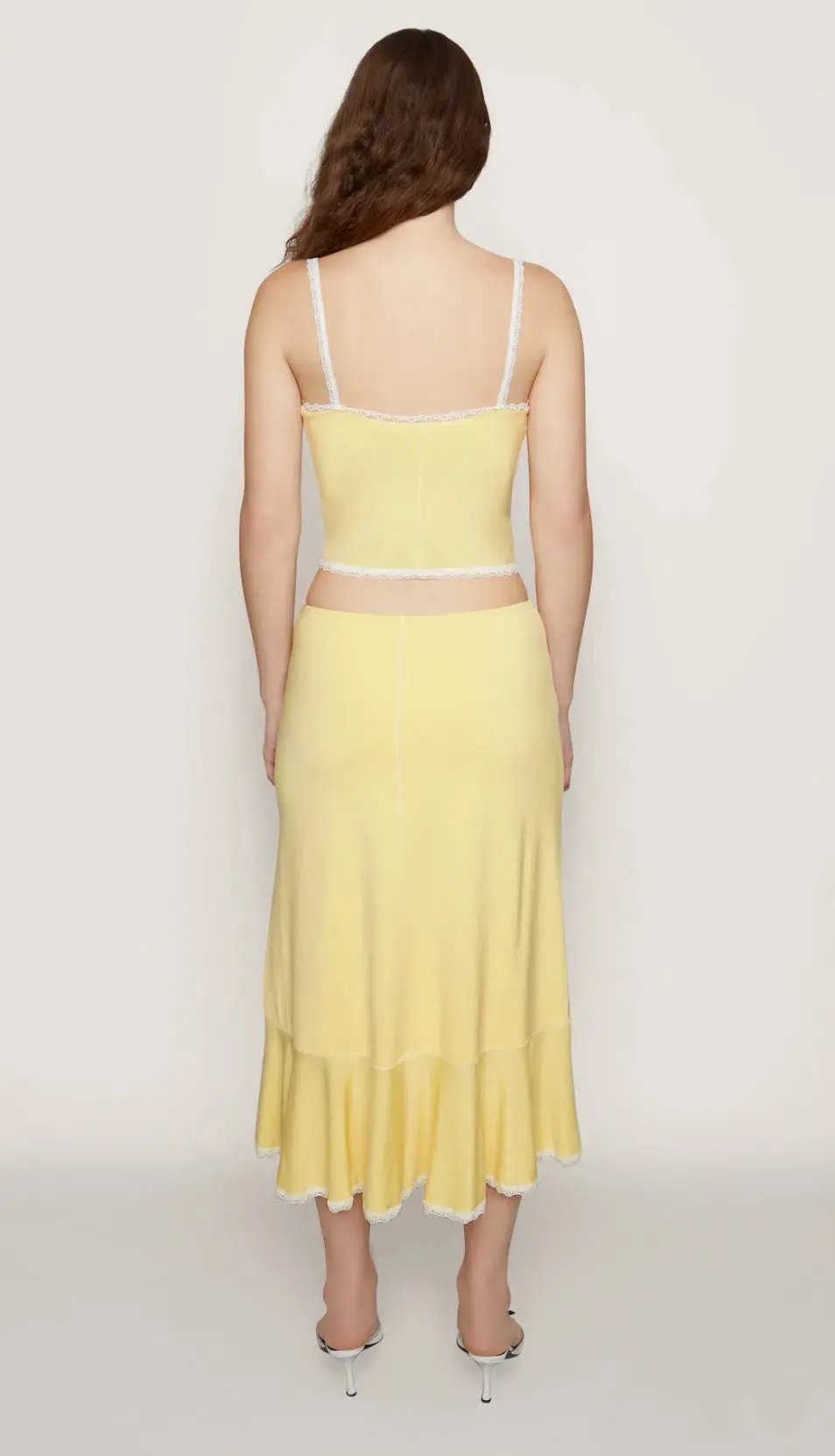 Danielle Guizio Dainty Lace Set Yellow Size 8 photo 2
