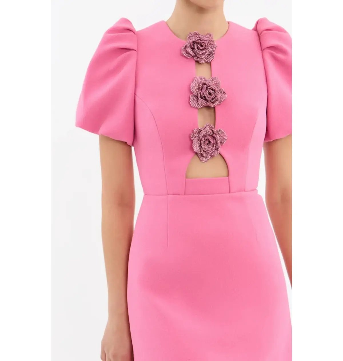 Rebecca Vallance Aubree Flower Mini Dress in Rose Size AU 8 photo 4
