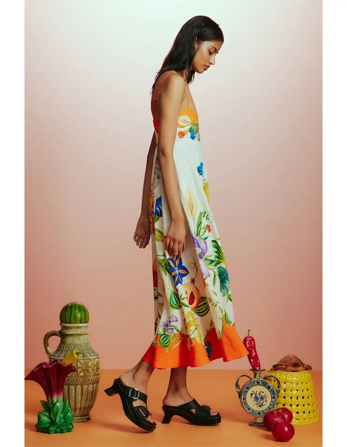 Alemais Flores Midi Sundress Multi Floral Size 10 photo 3