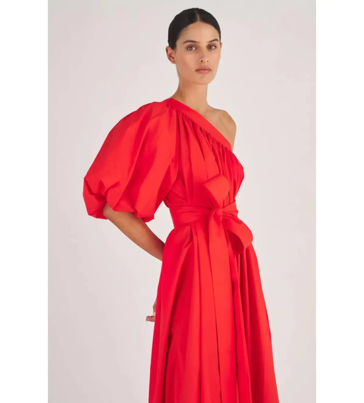 Oroton One Shoulder Maxi Dress True Red Size AU 14 photo 2