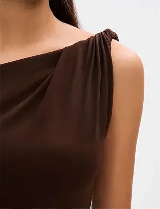 MISHA Sisal Mesh Maxi Dress Espresso Size 8/S photo 7