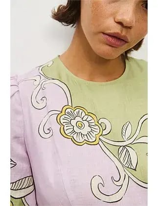 Alemais Sora Midi Dress Pink Size 14 photo 4