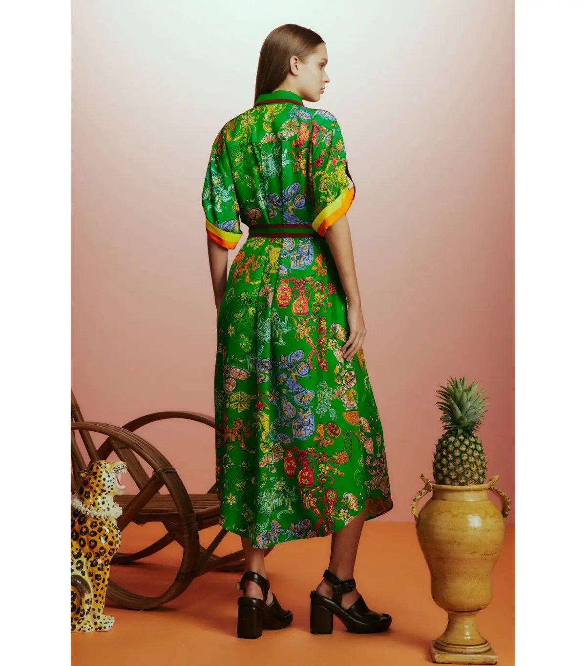Alemias Fiesta Shirt Dress Green Size AU 10 photo 4